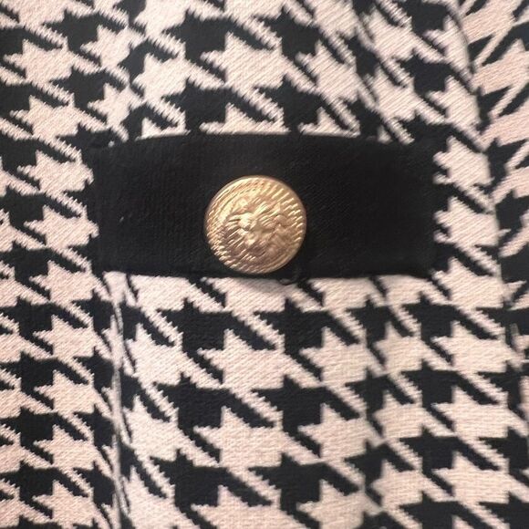 Sandro Long Houndstooth V-Neck Cardigan Sweater (authentic) Women’s Size 1-Paris - Picture 10 of 15